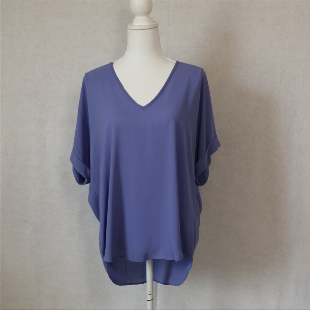 🔴 CLEARANCE - Lush blue short sleeve blouse